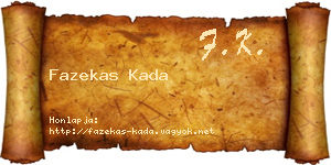 Fazekas Kada névjegykártya